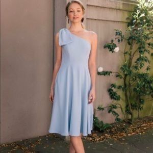 Gal Meets Glam Light Blue One-Shoulder Yvonne Dress